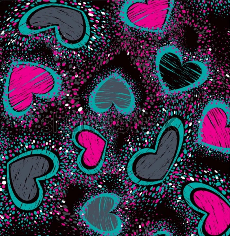 Galactic Hearts- PAWJama with Your Option of Hot Pink, Aqua or Black Trim/Sleeves