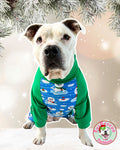 Holiday Seals - PAWjama with Green Neck & Trim/Sleeves
