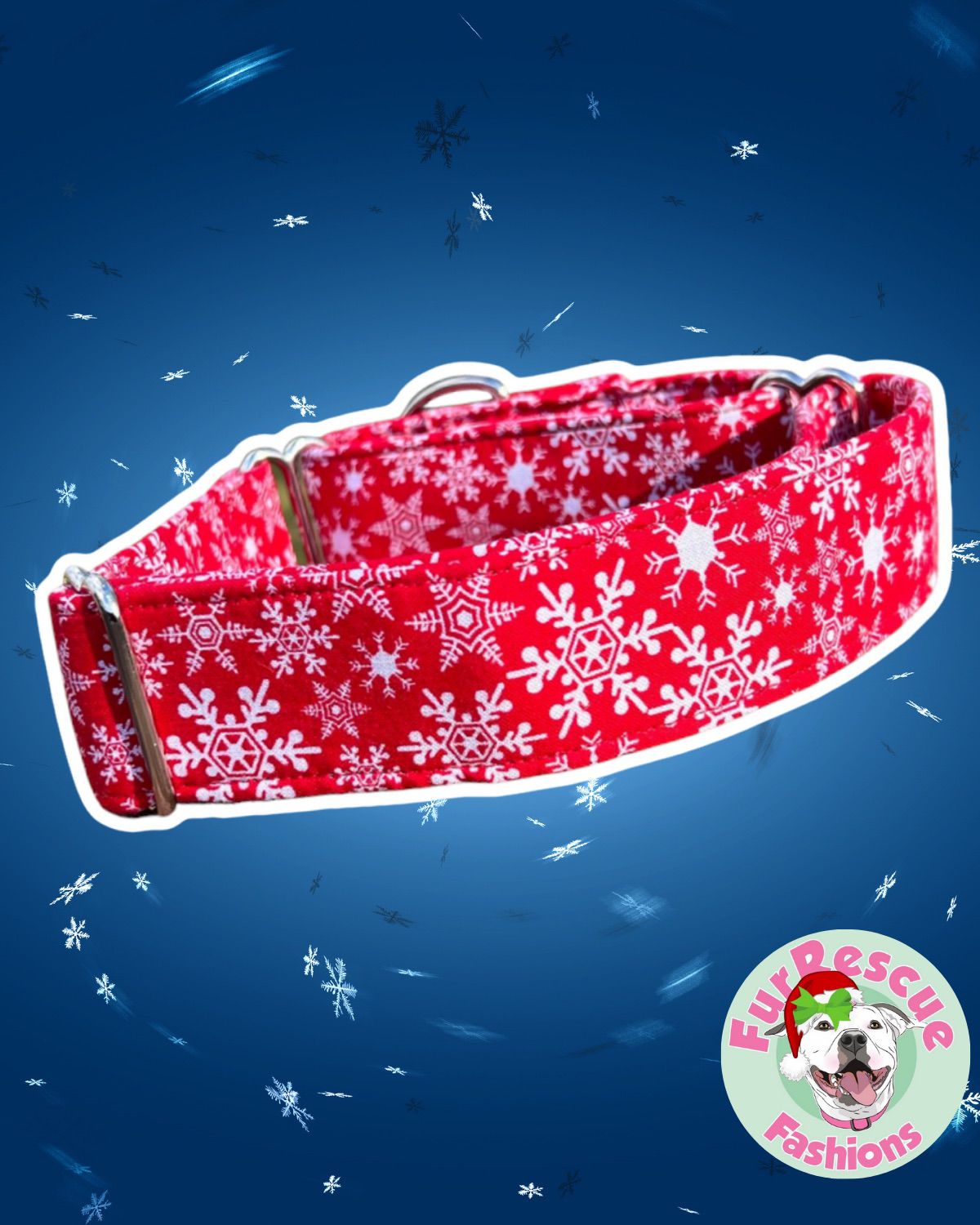 Snowflake Plaid Fabric Collar 1.5”