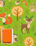 Forest Animals - PAWjama with Orange Neck & Trim/Sleeves