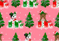 Pitmas Tree Pink - PAWjama with Green OR Red Neck & Trim/Sleeves