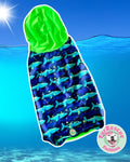 UV50 Lightweight Fabric Neon Sharks - PAWjama with Neon Neck & Trim/Sleeves