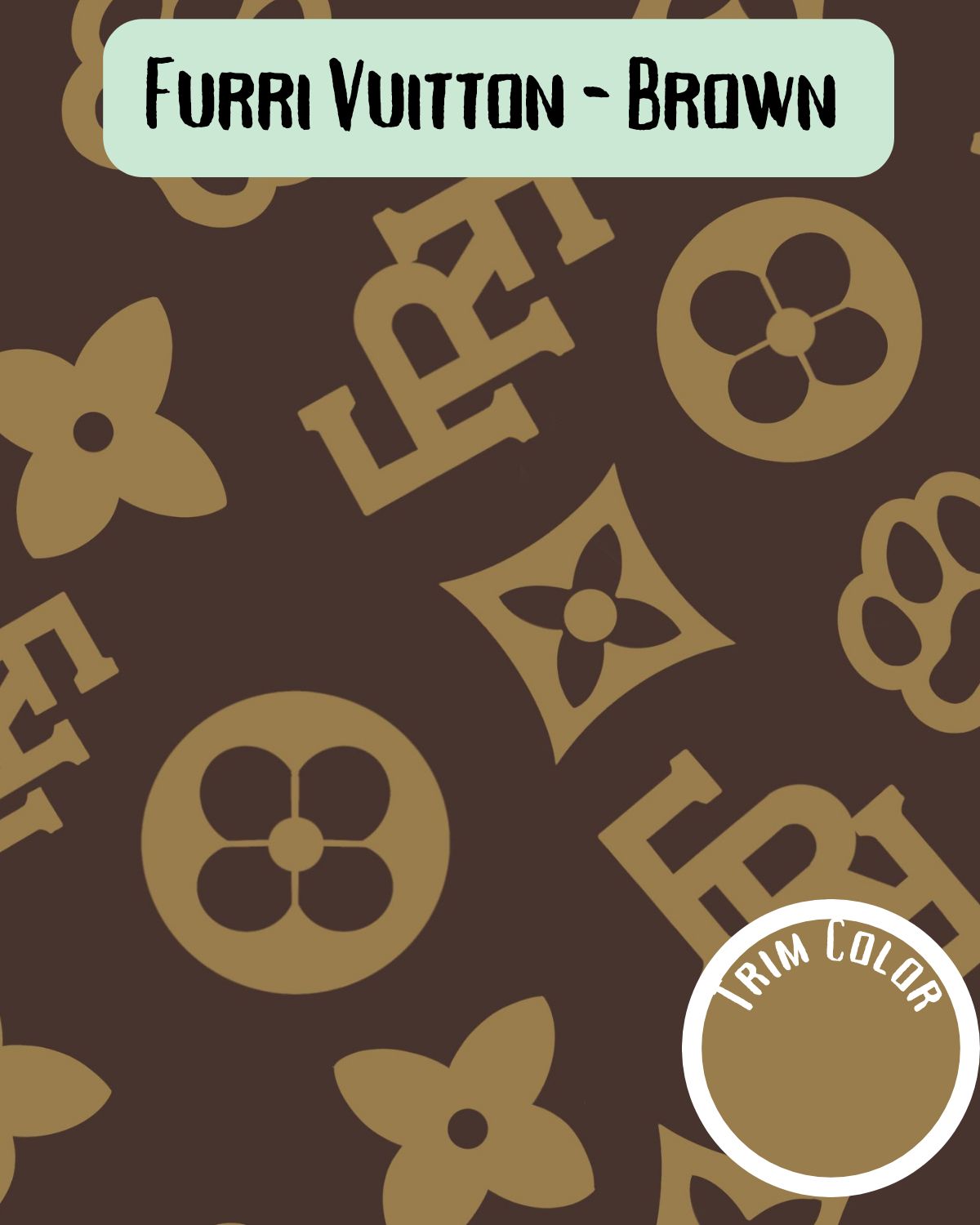 Furri Vuitton Brown - PAWjama with Tan Neck & Trim/Sleeves