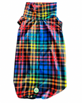 Rainbow Plaid - PAWjama with Black Neck & Trim/Sleeves