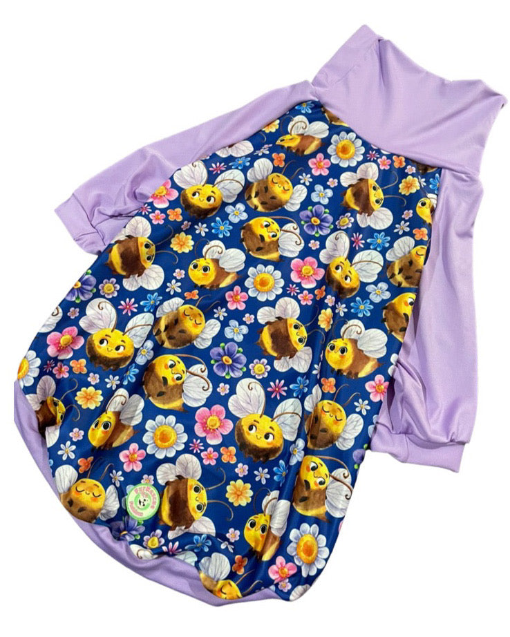 Bee Happy- PAWJama with Lilac Neck & Trim/Sleeves