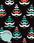 Mustache to Mee You - PAWjama with Mint Neck & Trim/Sleeves