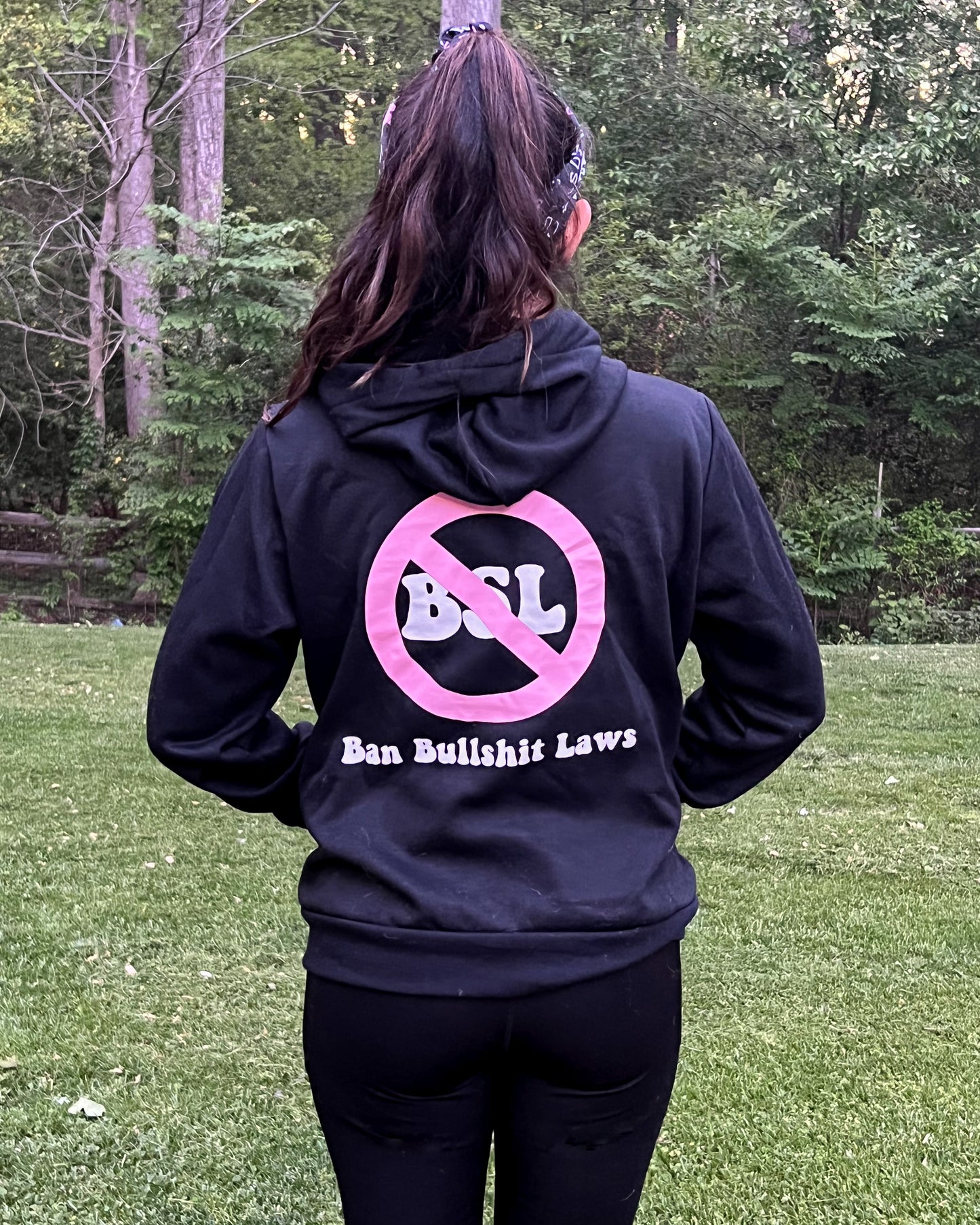 Human Hoodie Spread Love Ban BSL Black