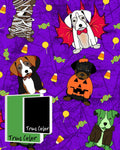 Doggie Monster Mash - PAWjama with Green OR Black Neck & Trim/Sleeves