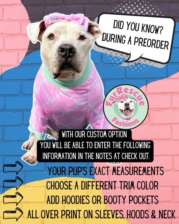 Pittie Ray Of Sunshine - PAWjama with Lilac Neck & Trim/Sleeves