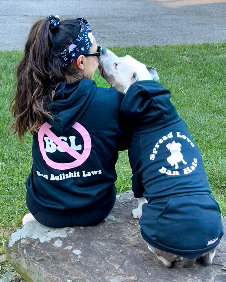 Human Hoodie Spread Love Ban BSL Black