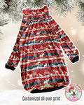 Woodland Merry Christmas - PAWjama with Navy Neck & Trim/Sleeves