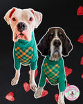 Lucky In Plaid - PAWjama with Green Neck & Trim/Sleeves