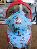PAWjama - Pitties and Boxers Beach Pawty Blue - Summer Paw-Shirt (Red Hoodie/V-Neck)