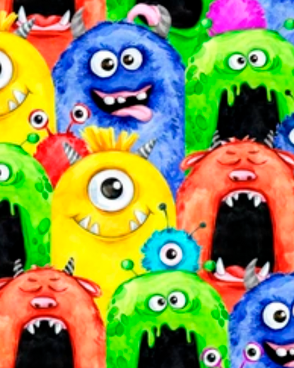 Monster Pawty- PAWJama with Royal Blue Trim/Sleeves