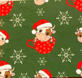 Green MOO-rry Christmas - PAWJama with Red Trim/Sleeves