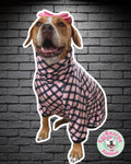 Classy in pink plaid - PAWjama with Black Neck & Trim/Sleeves